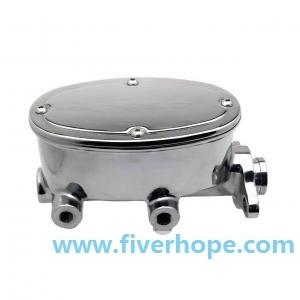 260-8555-CHROME 1IN Tandem Oval Chrome Aluminum Master Cylinder (Disc/ Drum)